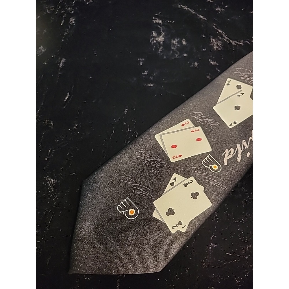 Vintage Gulf Mens Neck Tie Deuces Wild Card Game Novelty Professional Suit